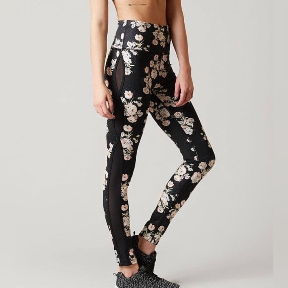 FP Movement by Free People Black Floral High-Waist Leggings - Picture 9 of 15